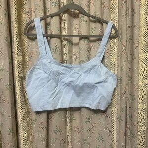 2/$28 Aerie Light Blue Adjustable Straps Woven Crop Tank Size XL NWOT